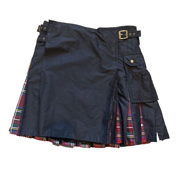 Got Kilt Red Tartan Kilt Black Utility Kilt Size 38 Cotton - Picture 1 of 6